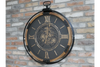 Large Wall Clock With Moving Cogs – Vintage Mechanical Style