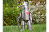 Small Tin Man Statue – Silver Metal Garden Figure