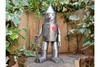 Small Tin Man Statue – Silver Metal Garden Figure 