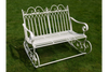 Antique Cream Metal Rocking Bench – Decorative Garden Furniture