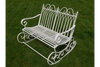 Antique Cream Metal Rocking Bench – Decorative Garden Furniture