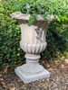 Pair of Large Flute Stone Garden Vases