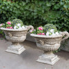 Pair of Large Oval Antique Garden Urns