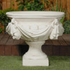 Large White/cream Draped Georgian Style Vase Planter Urn