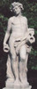 White Stone Large Greek Man with Lion Garden Statue