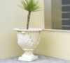 Extra Large White Cast New Leaves Pot With Stylish Leaf Design