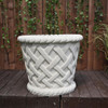 Very Large Wicker Design Sandstone Planter