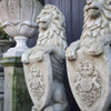 Stone cast Large Shield 'Armorial' Lion statue  Stone cast Large Shield 'Armorial' Lion statue