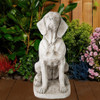 Large Stone Cast Sitting Hound Statue 