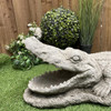 Stone Cast Open Mouthed Crocodile Ornament