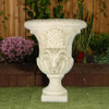 Large Stone cast Fluted Urn with Ram head 