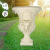 Large Stone cast Fluted urn with Sheep head