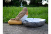 Robin sitting on Shovel bird feeder