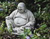 Sitting Happy Wood Buddha Sculpture