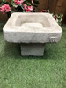 Stone Cast Plain Low Square Birdbath