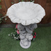 Stone Cast Twin Cherub Design Birdbath