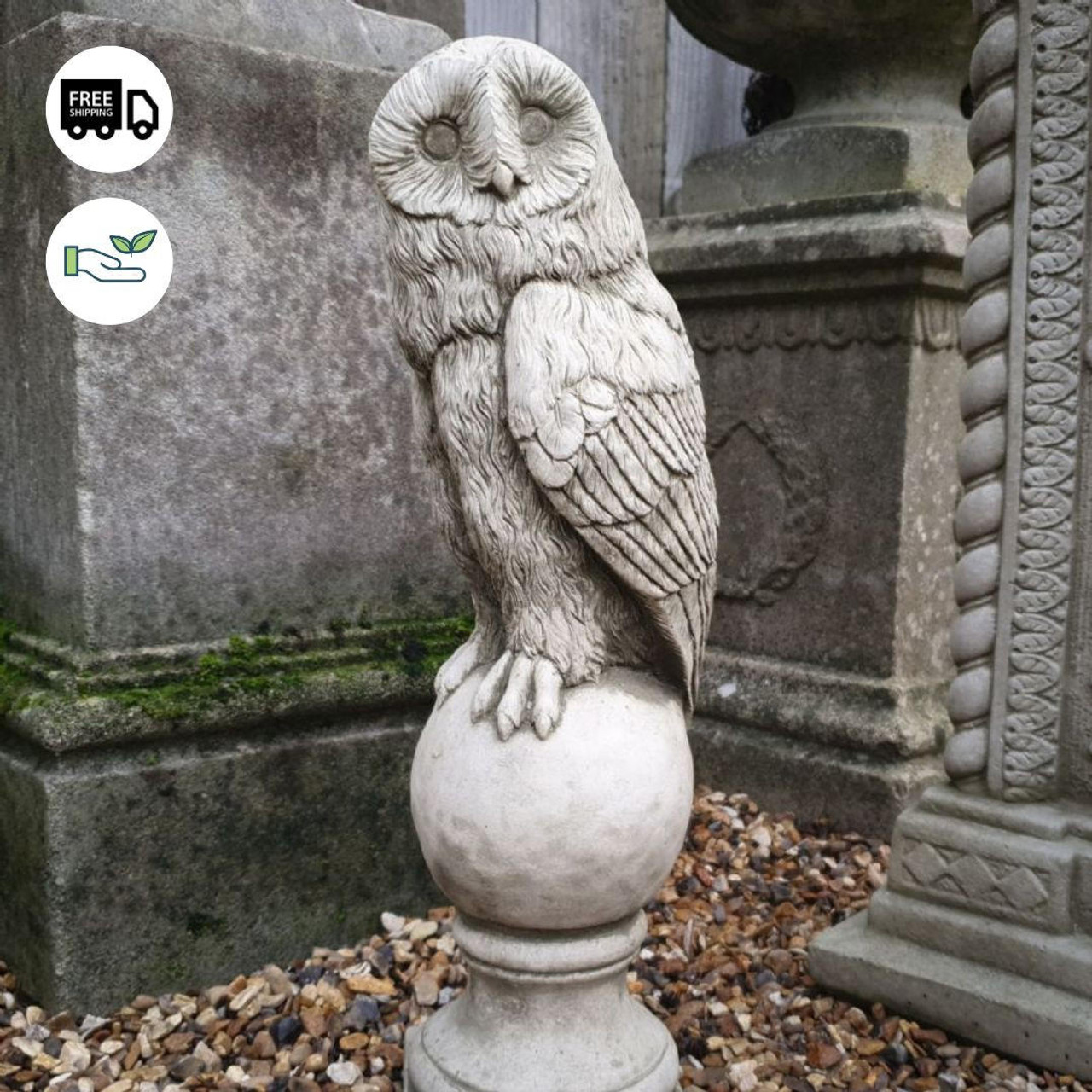 Stone Cast 'Barn Owl B' Ornament 