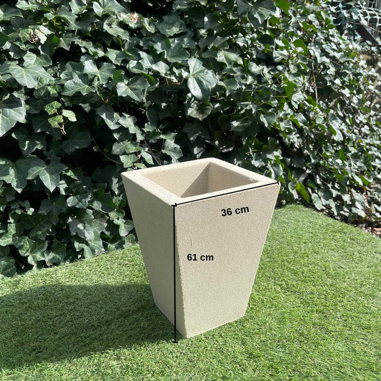 Small Sandstone Classic Square Greek Style Planter  