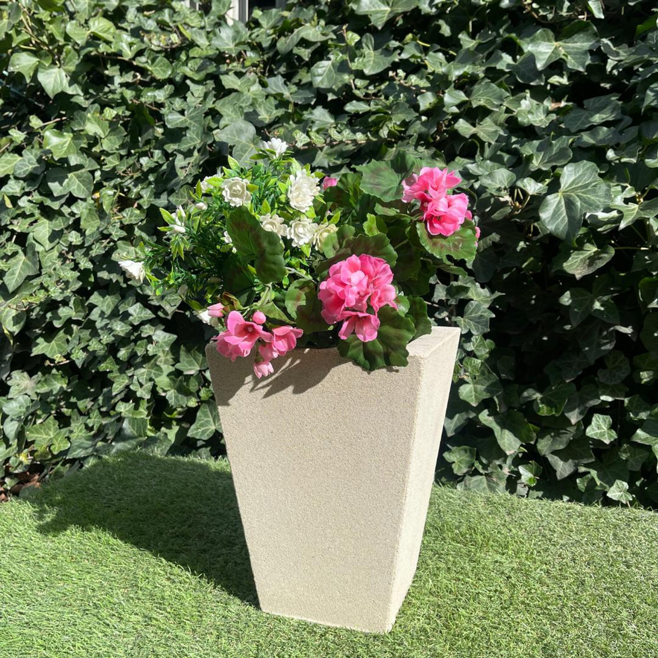 Small Sandstone Classic Square Greek Style Planter  