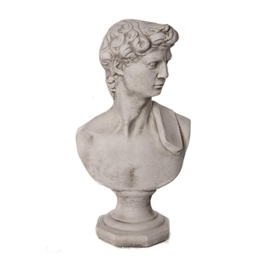 Classical David Bust Garden Ornament (Column not Included) 