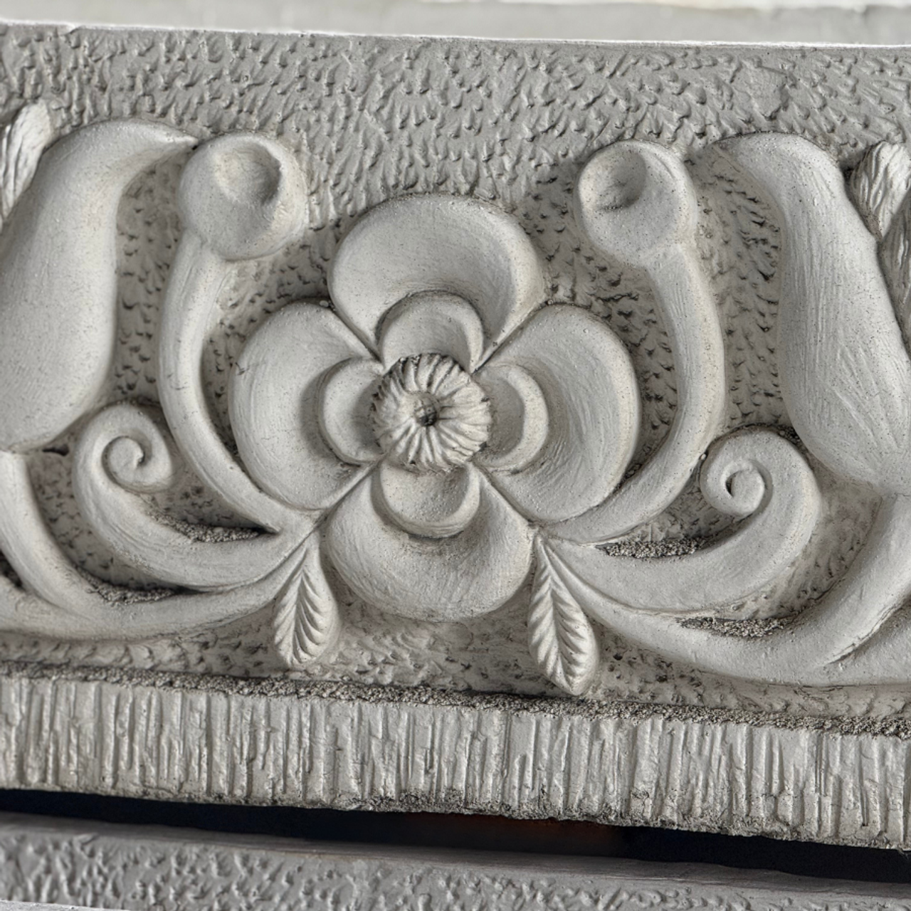Large White Stone Cast Tulip Trough Planter