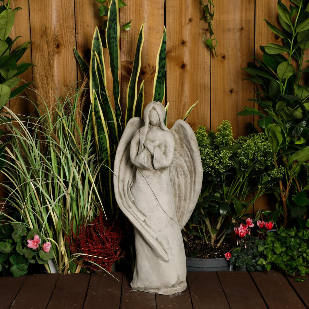 Ethereal Stone Guardian Angel Statue