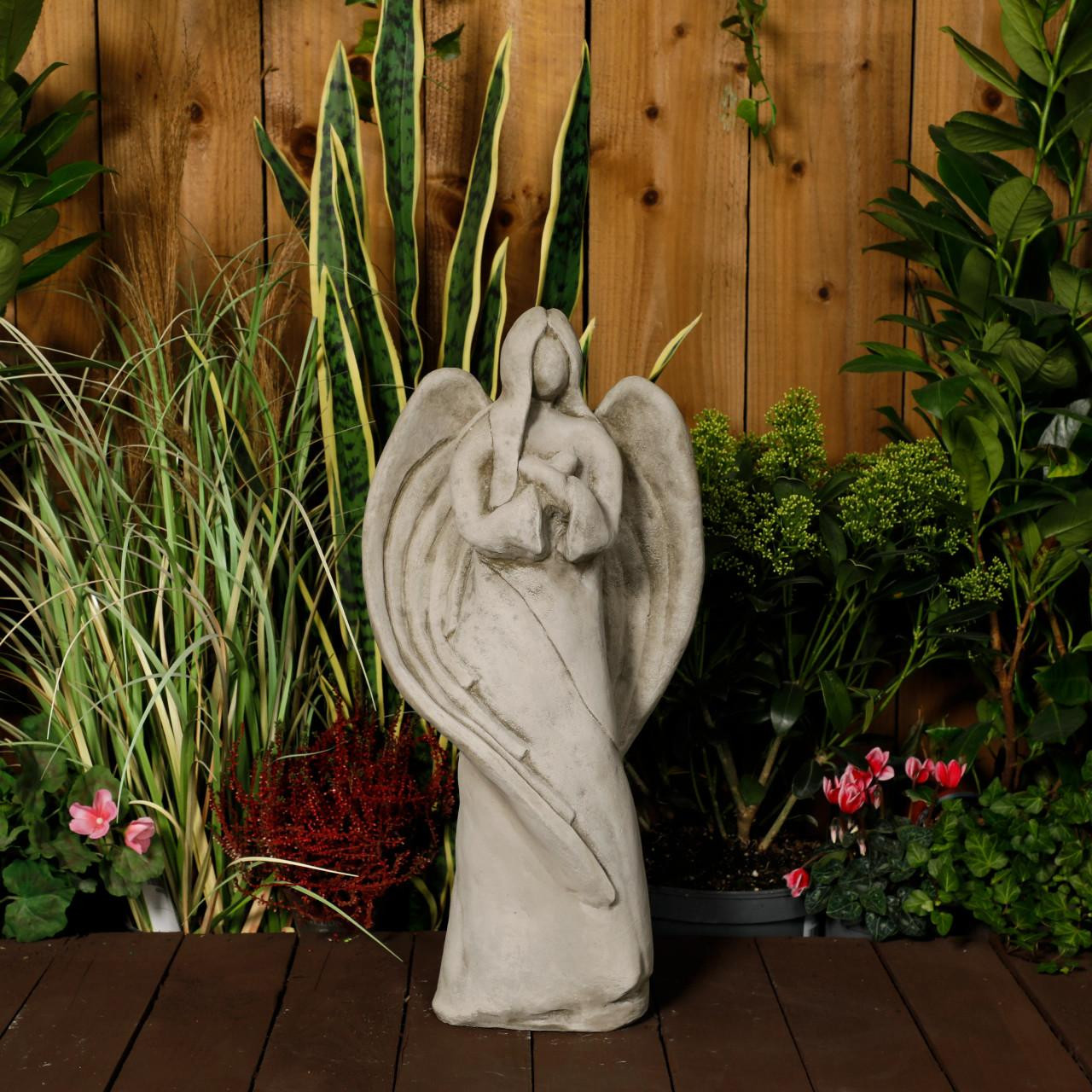 Ethereal Stone Guardian Angel Statue