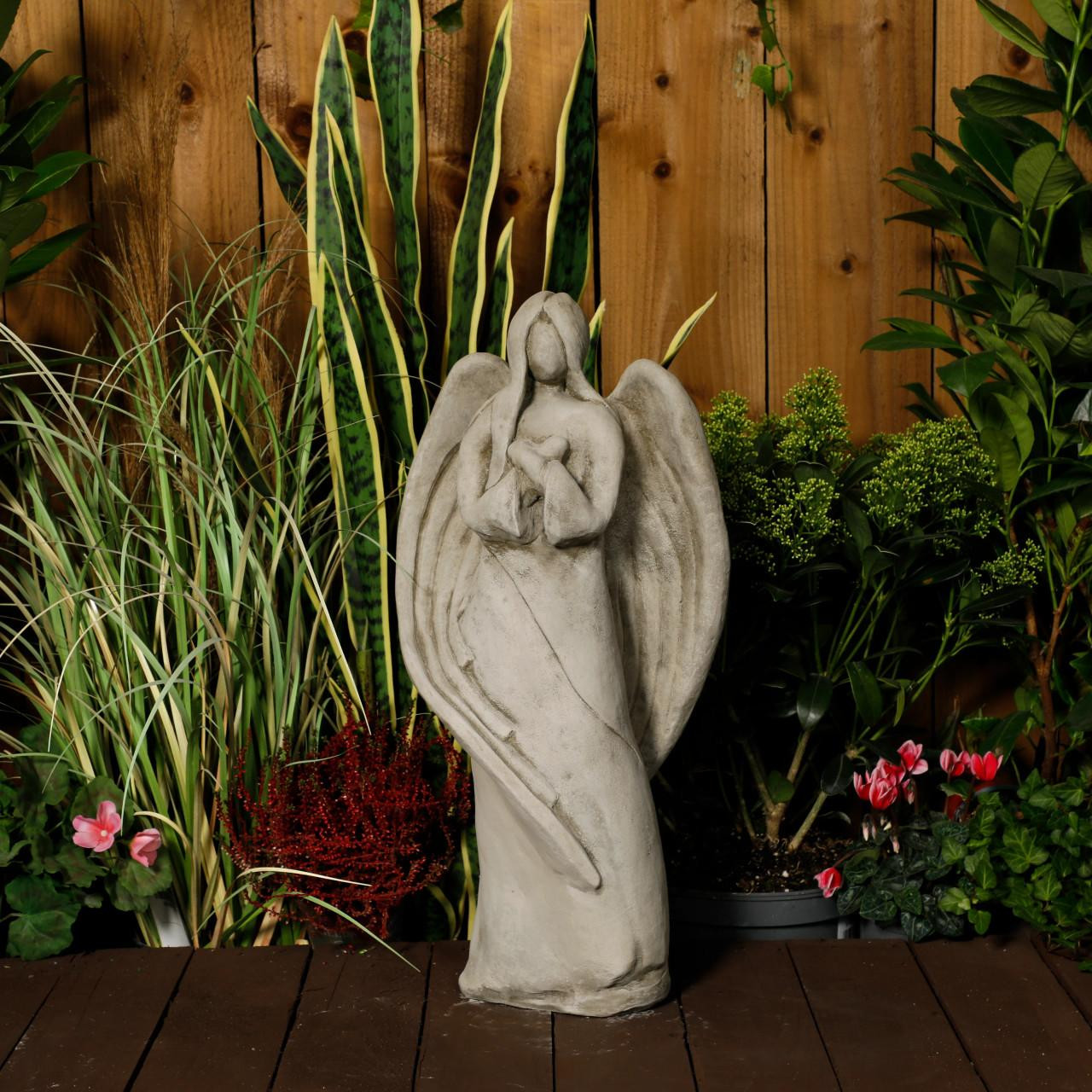 Ethereal Stone Guardian Angel Statue