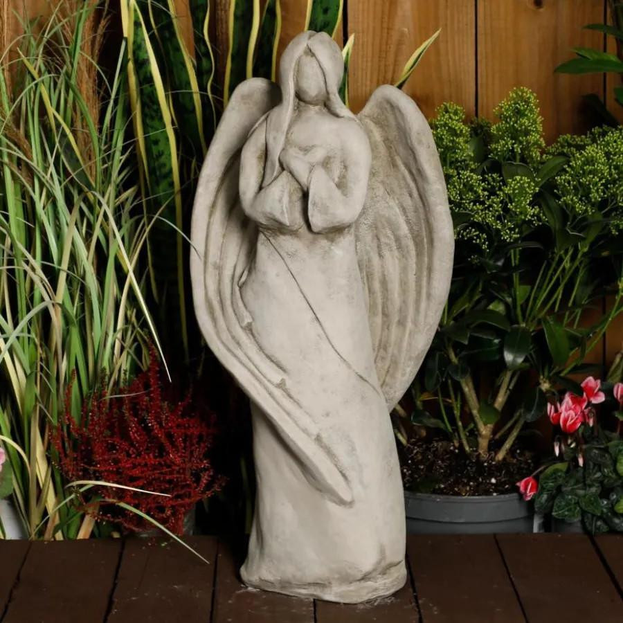 Ethereal Stone Guardian Angel Statue