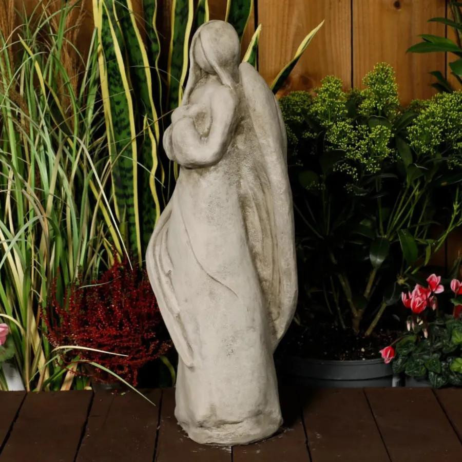 Ethereal Stone Guardian Angel Statue