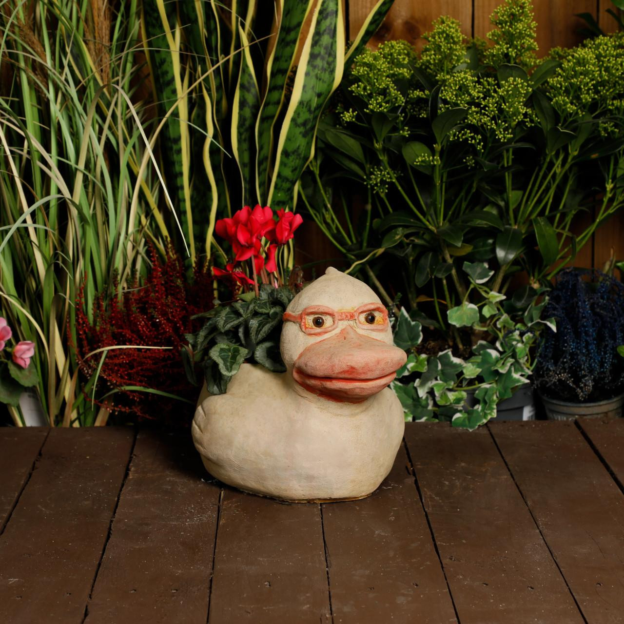 Fancy Ducks With Hats Whimsical Rubber Duck Garden Planter Stone