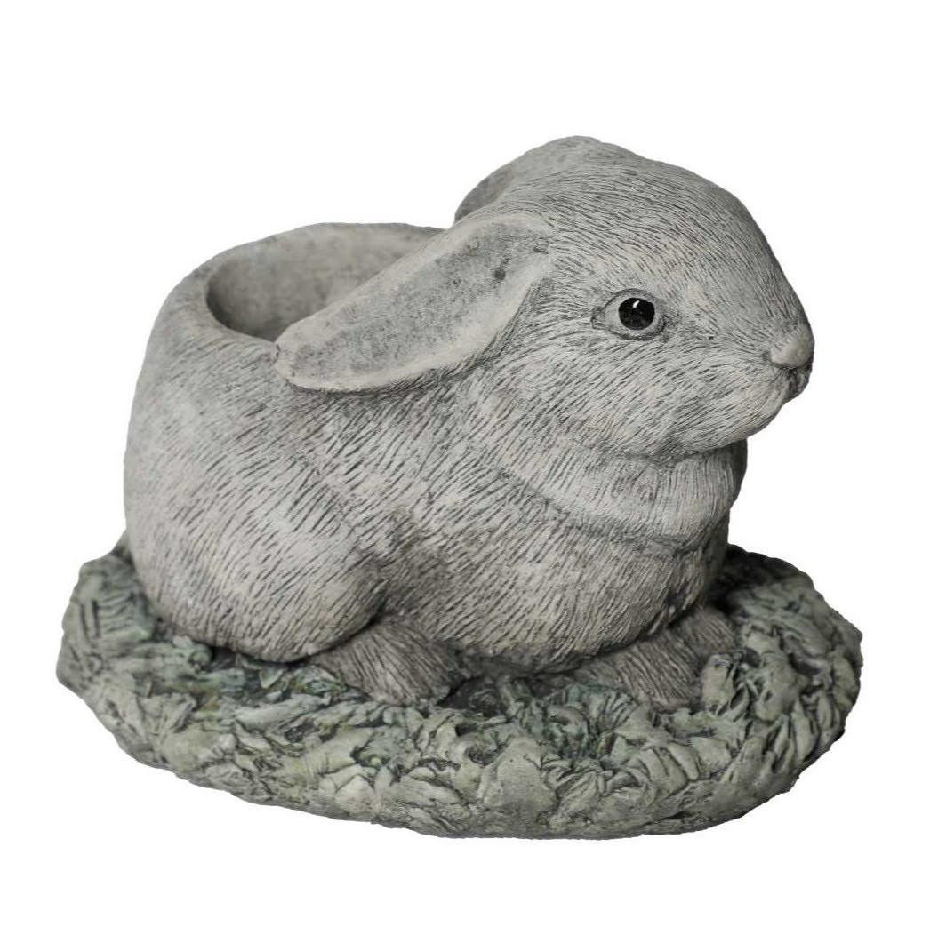 Charming Stone Cast Rabbit Planter for Flowers or Herbs