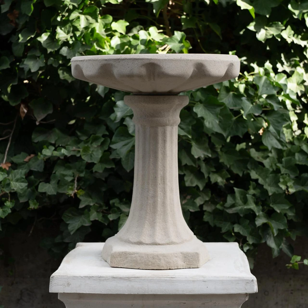 Floral Sandstone Bird Bath