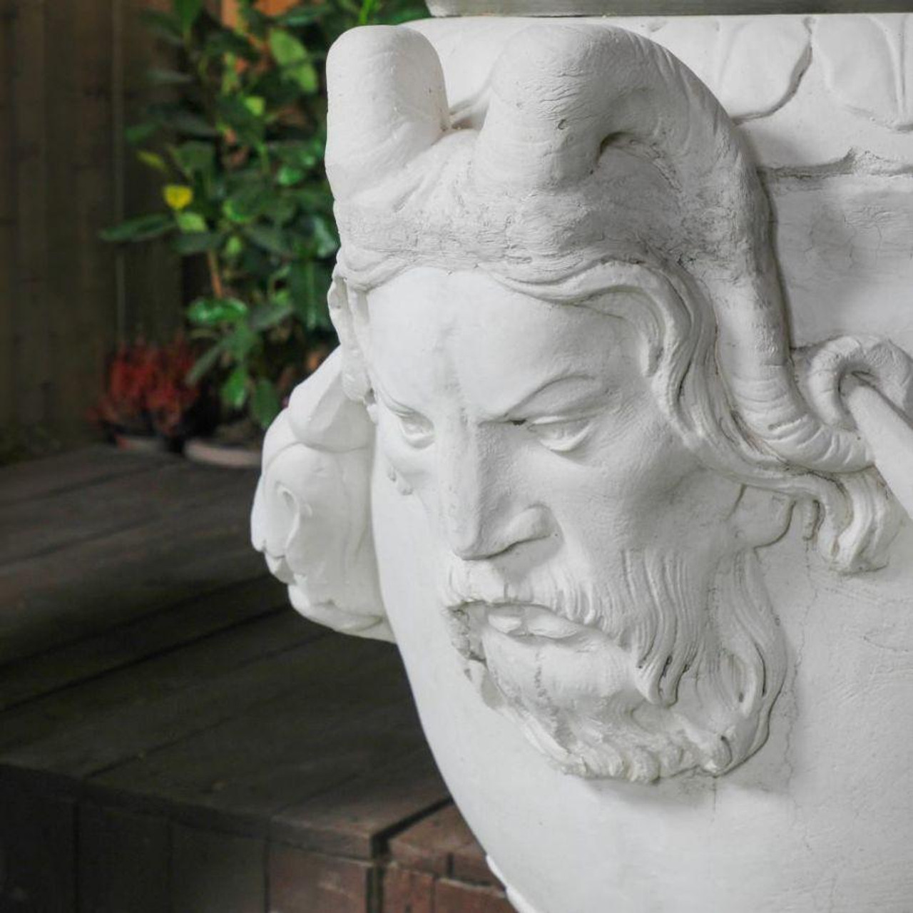 Urn With Mythical Horned Man Design 