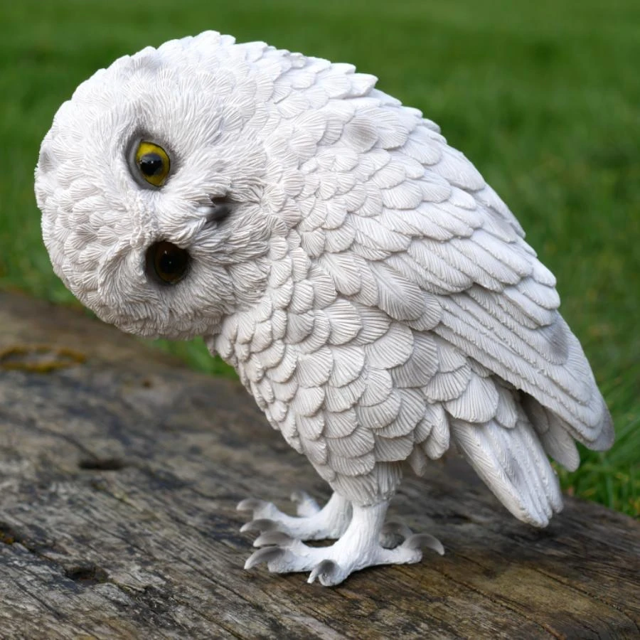 Cute Detailed White Snow Owl Home Decor Ornament