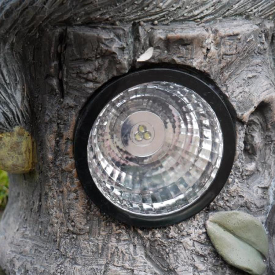 Cute Sloth Laying on Logs with Solar Light Outdoor Garden Statue Decoration