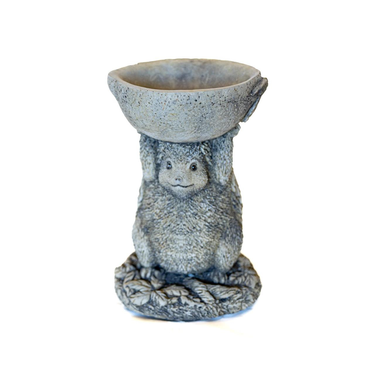 Small Adorable Hedgehog Design Stonecast Bird Bath 