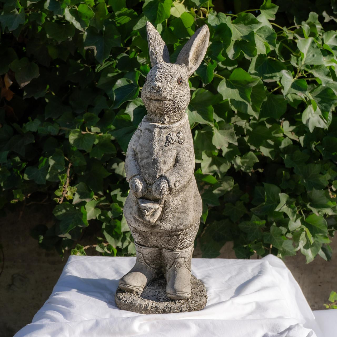 Cute Stone Cast Flopsy Bunny Large Garden Sculpture