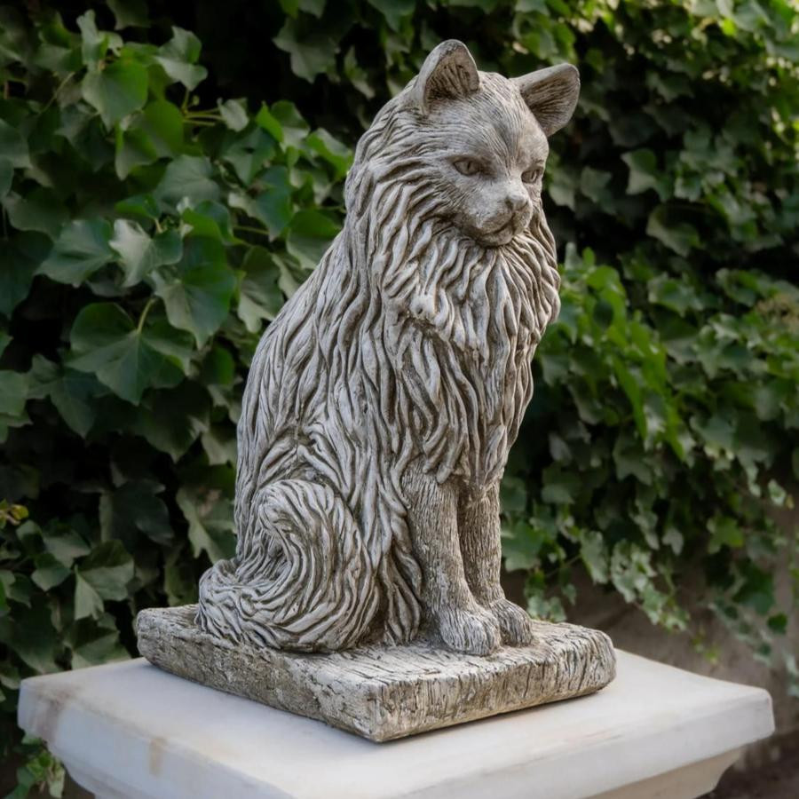 Stone Cast Large Felis Cat Garden Ornament Animal Statue 