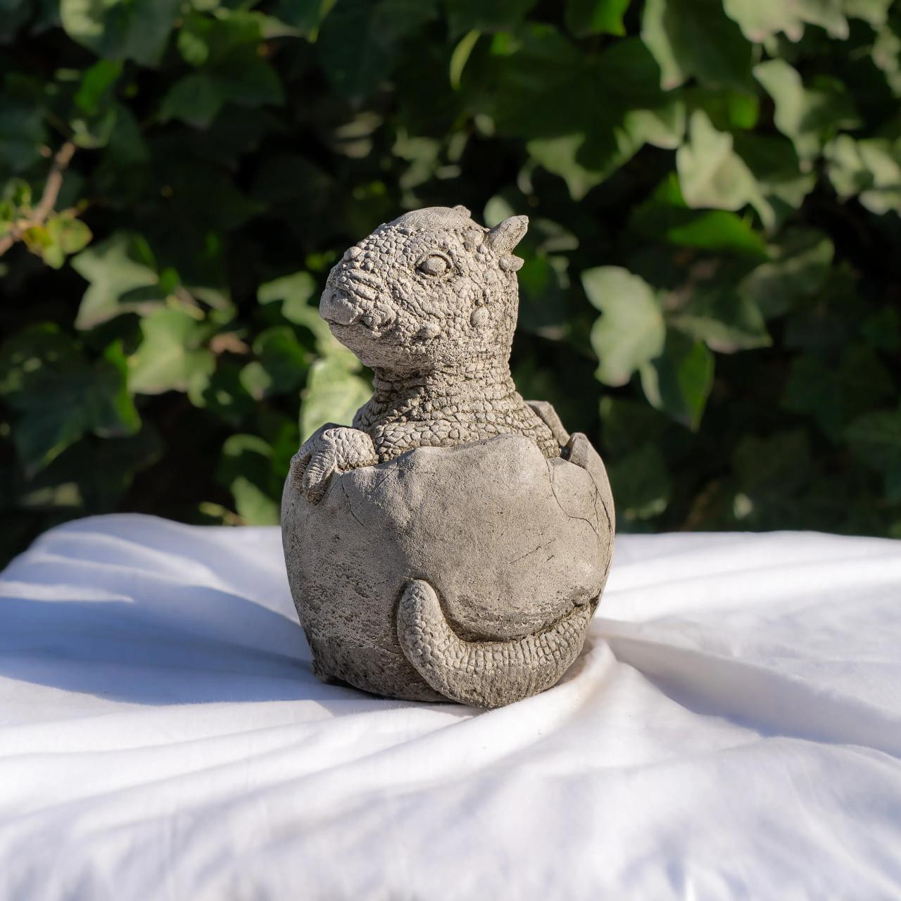 Small Stone Cast Baby Pachyceph Dinosaur Garden Sculpture 