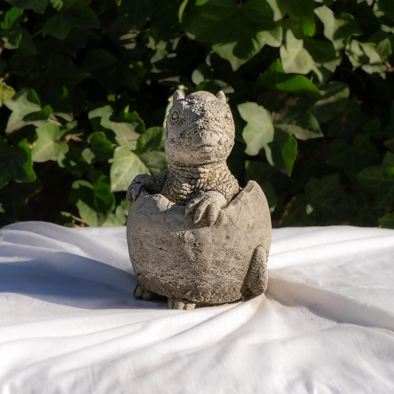 Small Stone Cast Baby Pachyceph Dinosaur Garden Sculpture 