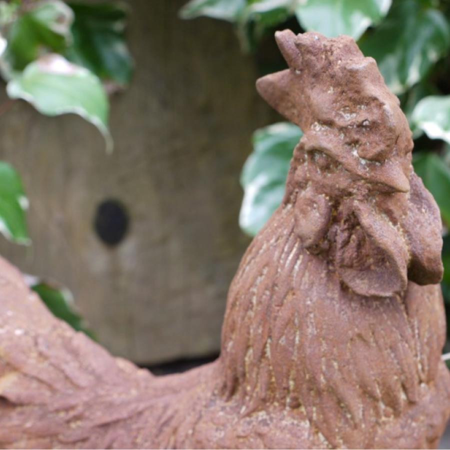 Cast Iron Rusty Cockerel Garden Décor 