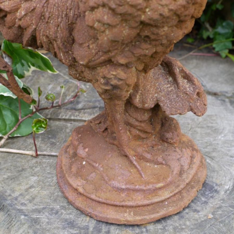 Cast Iron Rusty Cockerel Garden Décor