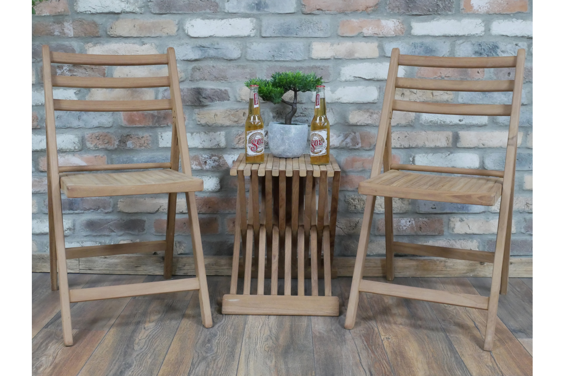Rustic Wooden Bistro Set – Compact Table & Chairs for Relaxed Living