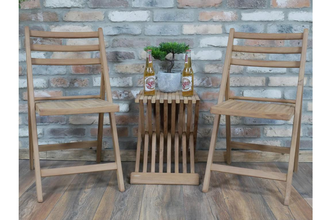 Rustic Wooden Bistro Set – Compact Table & Chairs for Relaxed Living 