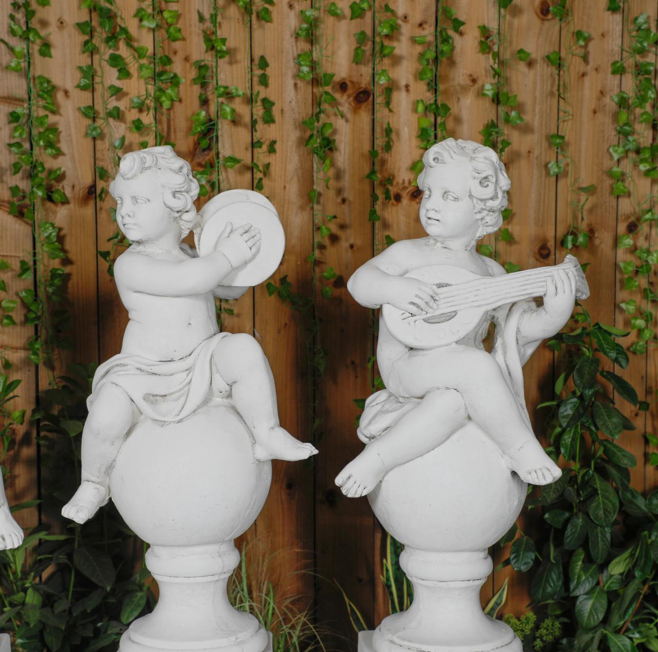 Musical Cherub Statues Without Plinths 