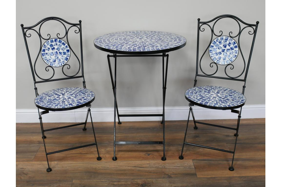 Amsterdam Mosaic Bistro Set – Outdoor Table & 2 Chairs 