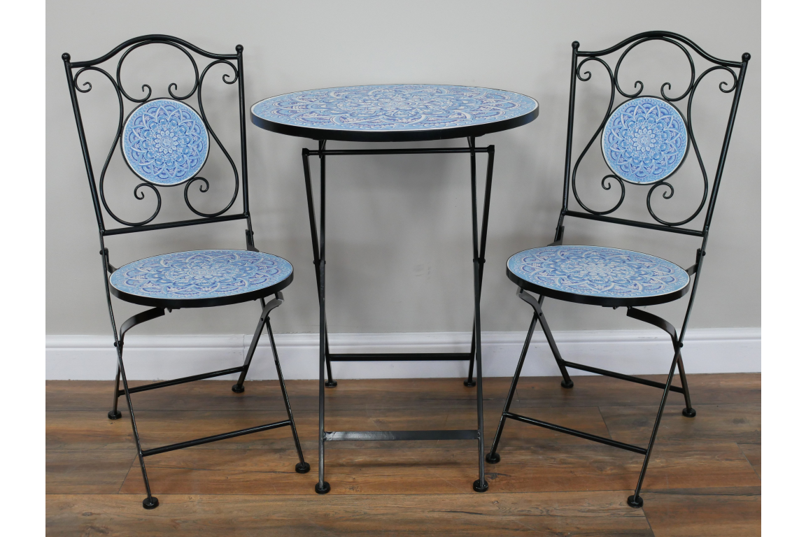 Mykonos Mosaic Bistro Set – Outdoor Table & 2 Chairs