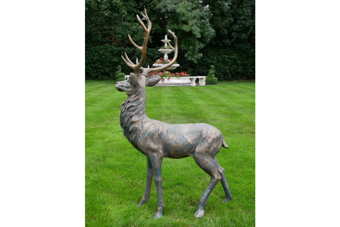 Outdoor Woodland Stag Christmas Sculpture