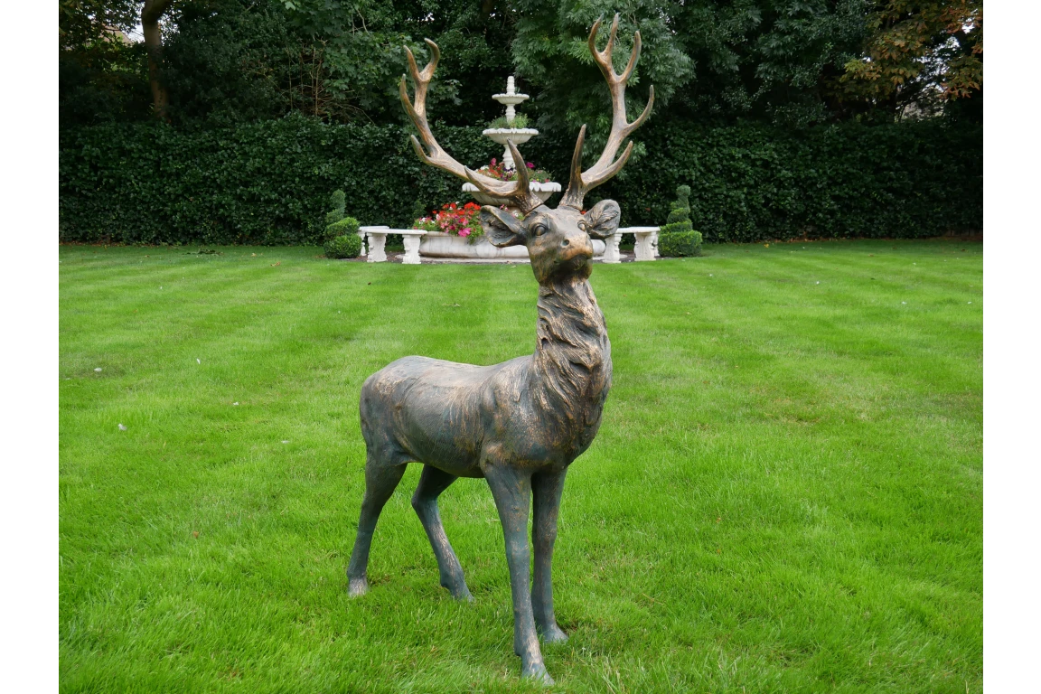 Outdoor Woodland Stag Christmas Sculpture
